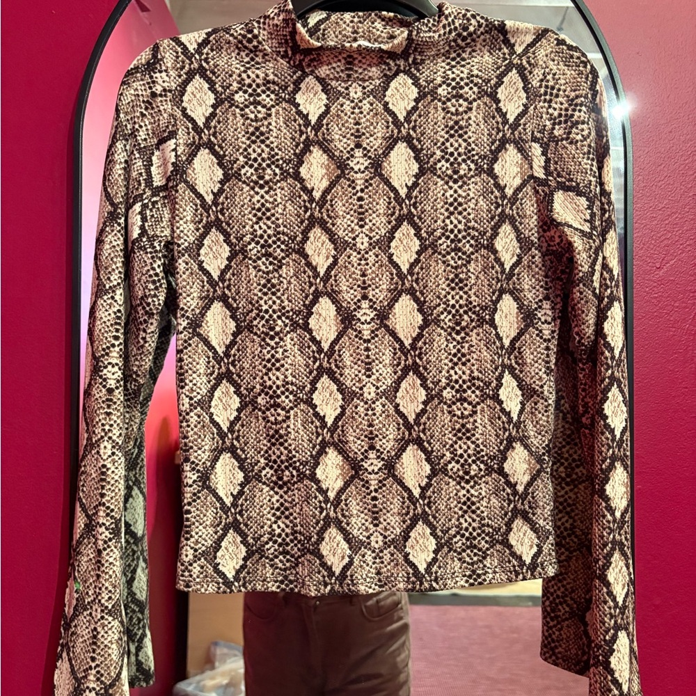 Caution To The Wind Snakeskin Patterned Top